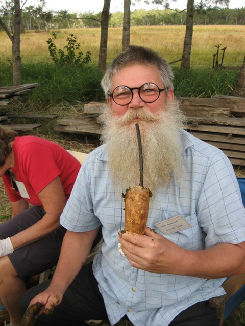 Peder with cow horn in hand